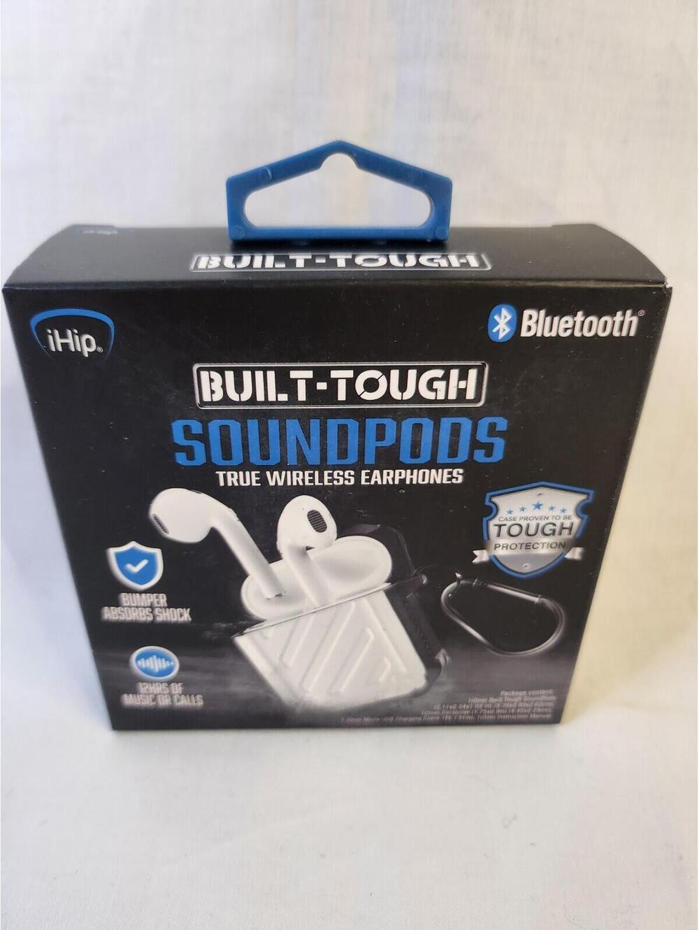 iHip Built-Tough SoundPods Wireless Earphones Extra Bass White/Black